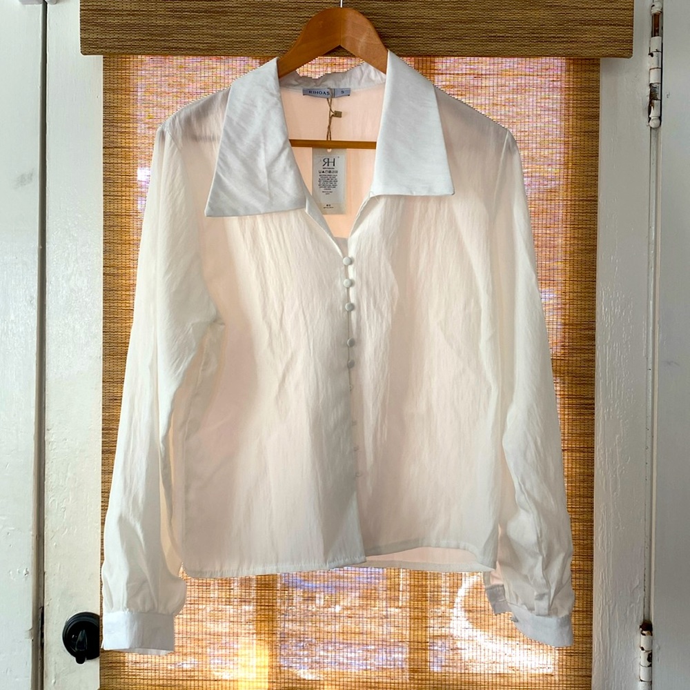 WHITE BLOUSE Sz S